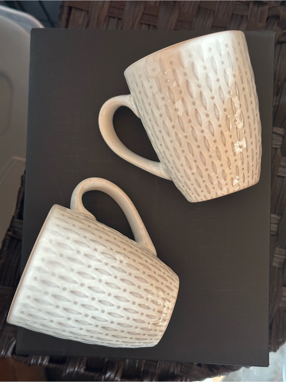 Neutral Textured Ceramic Mugs - Set of 2